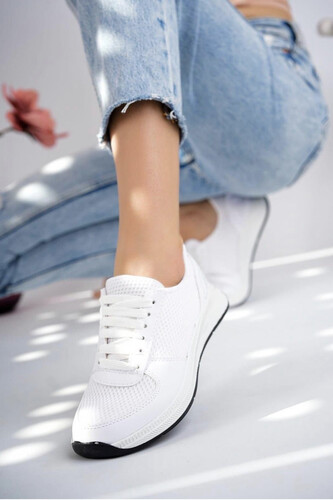 Trendbu Ayakkabı - Beyaz Kadın Sneaker