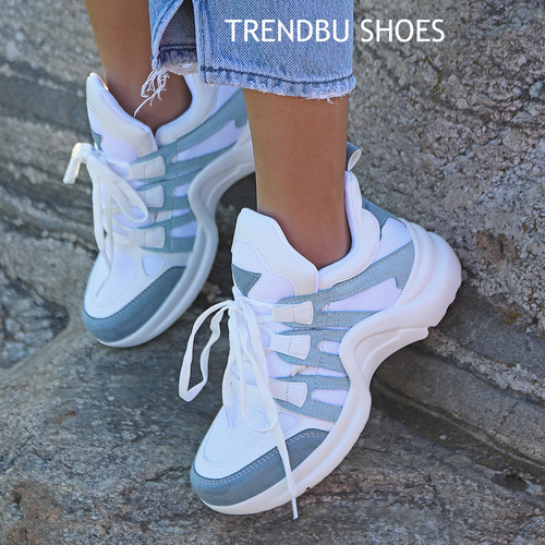 Trendbu Ayakkabı - Kadın Mavi Sneaker