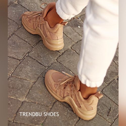 Kadın Bej Sneaker - Thumbnail