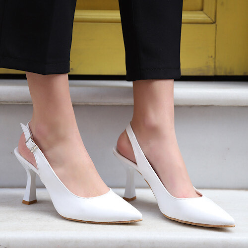 Kadın Beyaz Topuklu Ayakkabı - Thumbnail