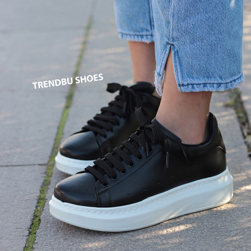 Trendbu Ayakkabı - Kadın Siyah Sneaker