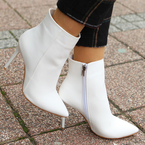 Trendbu Ayakkabı - Kadın Rugan Topuklu Bot